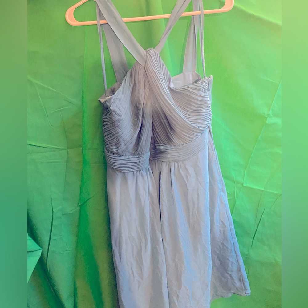 DAVIDS BRIDAL Blue Halter Dress Size 10